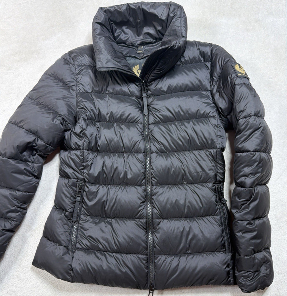Belstaff Laurel Down Quilted Puffer Jacket Womens Sz 2 Apres Ski European Luxe